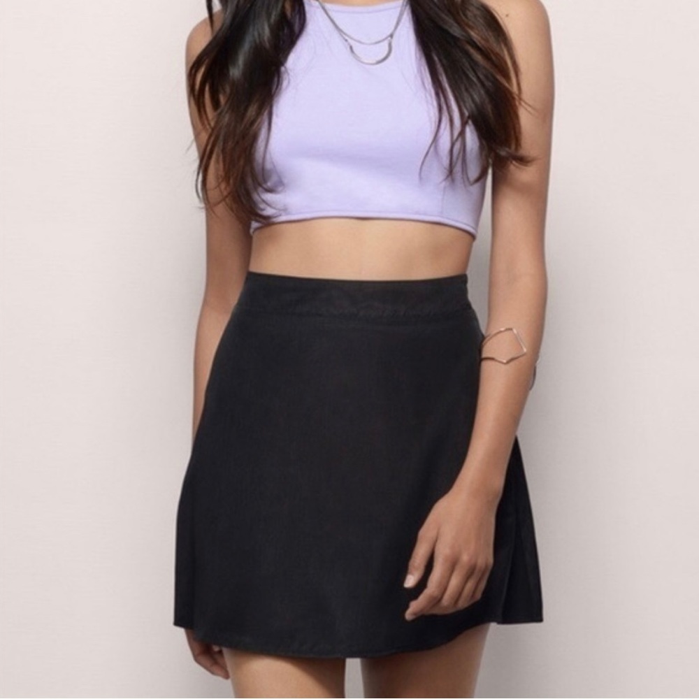 Tobi Silky Zipper Mini Skirt